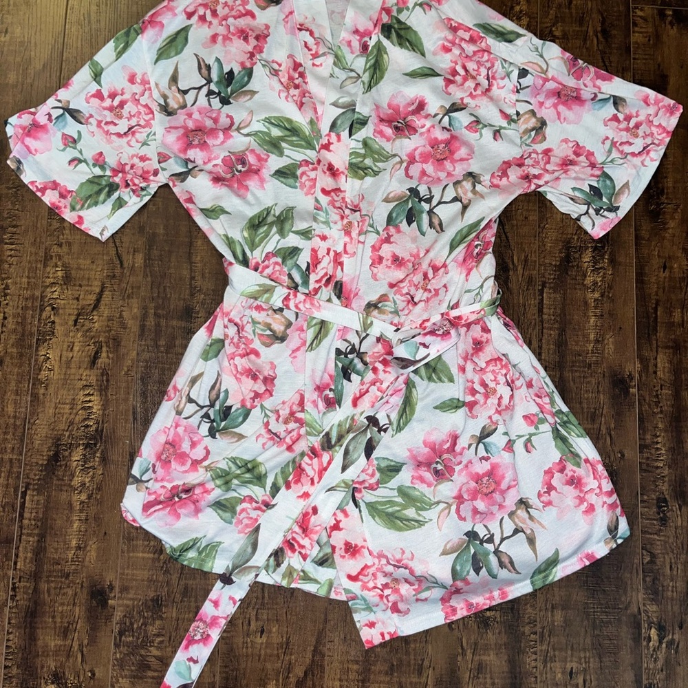 Mumu Floral Kimono Robe with Belt Small